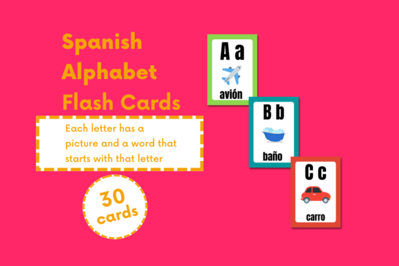 Spanish Alphabet Flash Cards for Kids