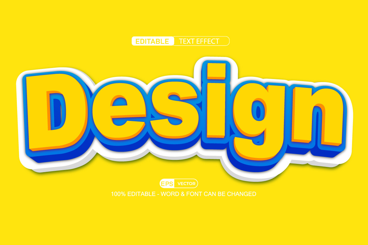 Design 3d Editable Text Effect Vector Graphic by TrueVector · Creative ...