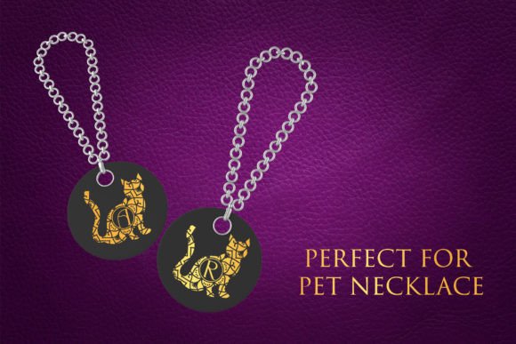 Excited Cat Mandala Monogram Font - Preview 1