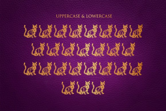 Excited Cat Mandala Monogram Font - Preview 2