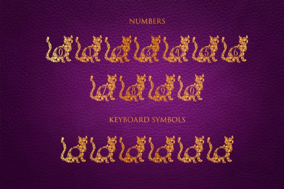 Excited Cat Mandala Monogram Font - Preview 3