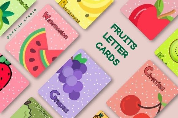 Flash Cards - Fruits Letter for Kids