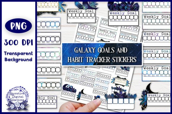 Galaxy Goals and Habits Planner Stickers