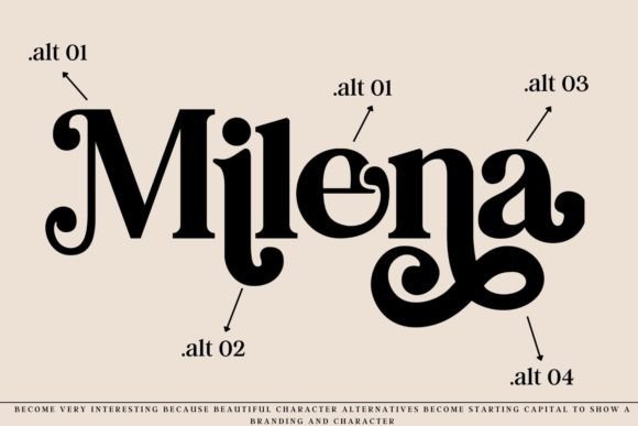 Milena Font PNG with transparent background - Preview 2