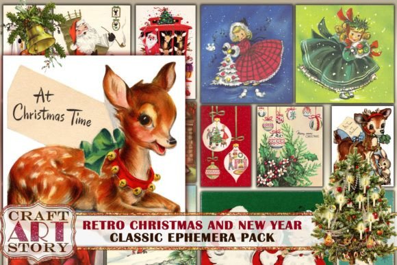 Retro Christmas Ephemera Pack,1950s