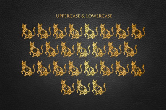 Scared Cat Mandala Monogram Font PNG with transparent background - Preview 2