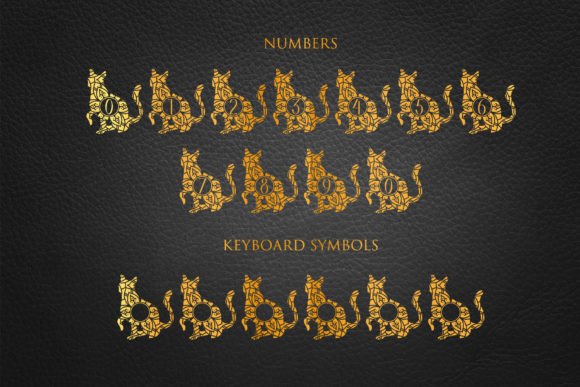 Scared Cat Mandala Monogram Font PNG with transparent background - Preview 3