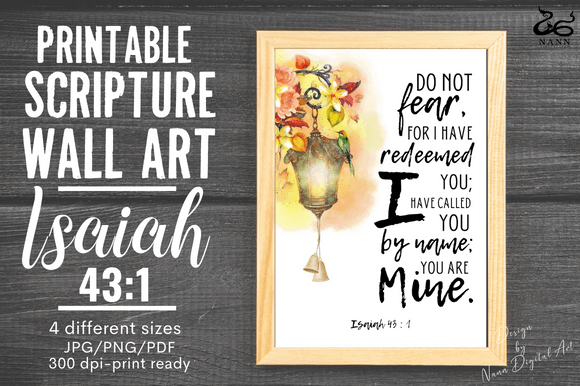 Scripture Wall Art/Cards/ Isaiah 43:1