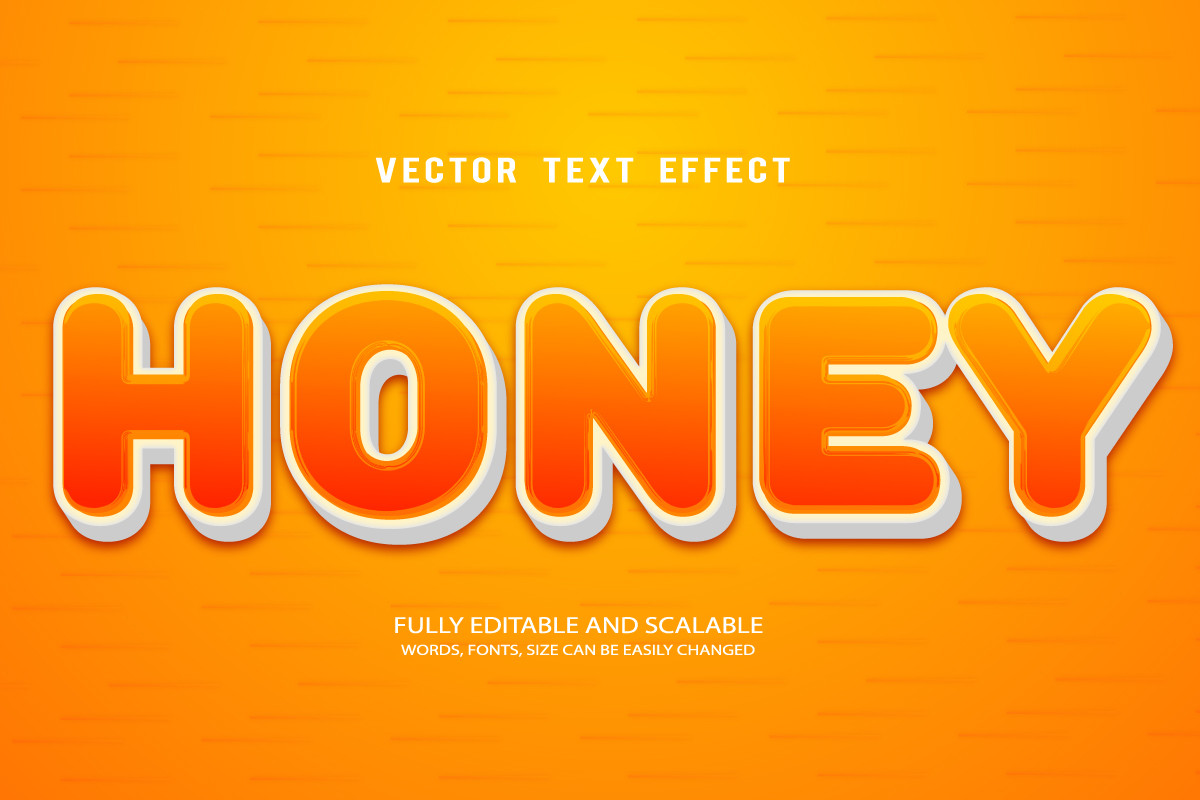 Honey 3d Editable Text Effect Vector Graphic by TrueVector · Creative ...
