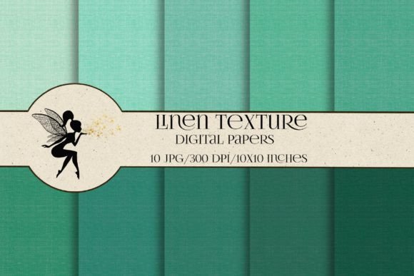 Turquoise Linen Texture Paper Set