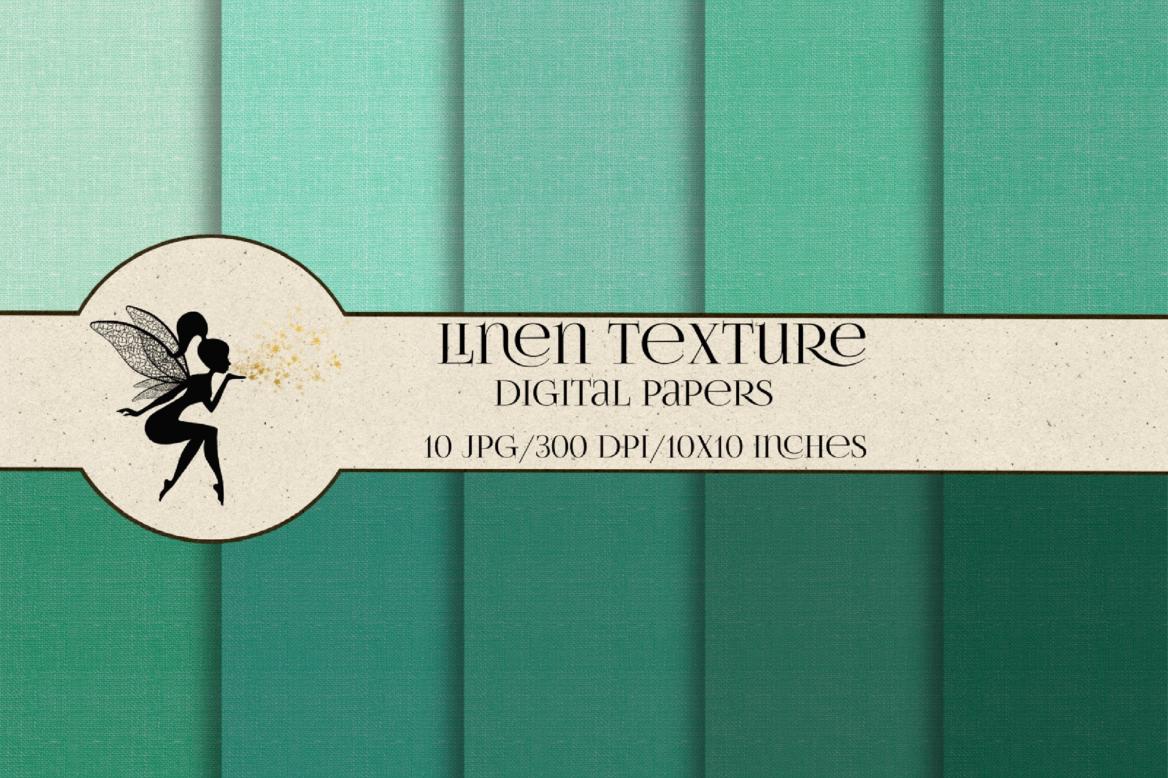 Turquoise Linen Texture Paper Set