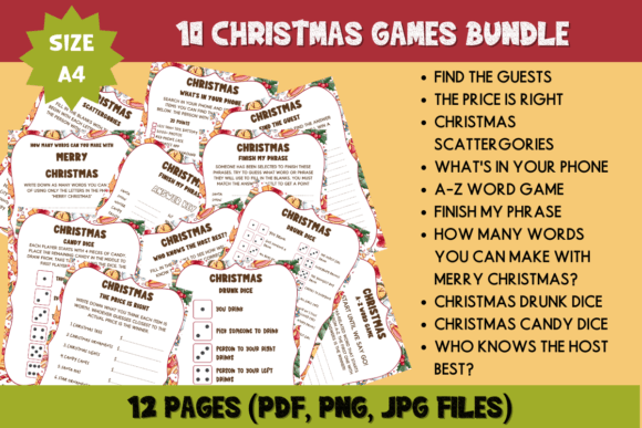 10 Christmas Games Bundle - 12 Pages