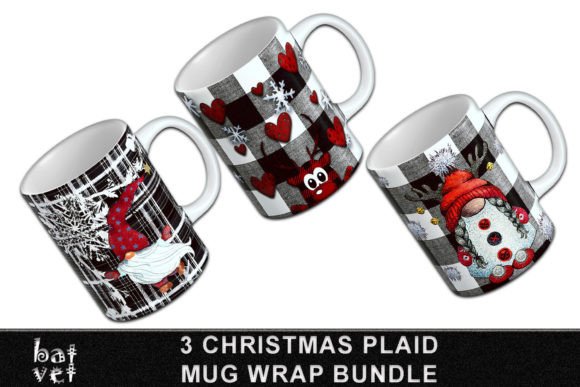 Black And White Christmas Mug Png Bundle Graphics
