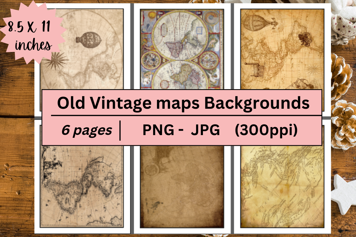 Old Map Graphics Old Vintage Maps Backgrounds Graphic by GRAAPHY · Creative Fabrica