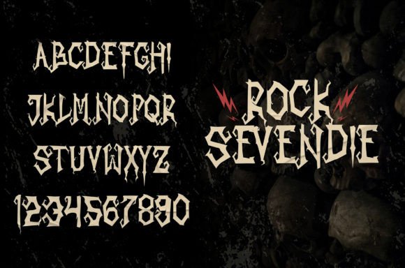Rock Sevendie Font PNG with transparent background - Preview 1