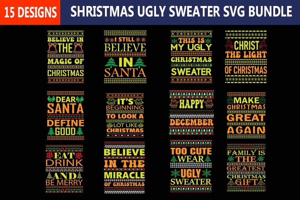 Christmas Ugly Sweater Svg Bundle, Graphic by Craft Home · Creative Fabrica
