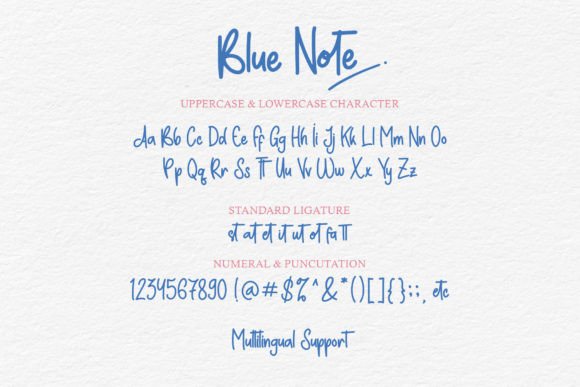 Blue Note Font PNG with transparent background - Preview 4