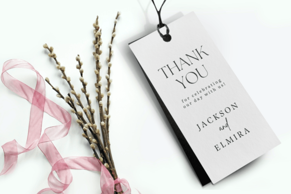 Canva Elegant Wedding Tag Template