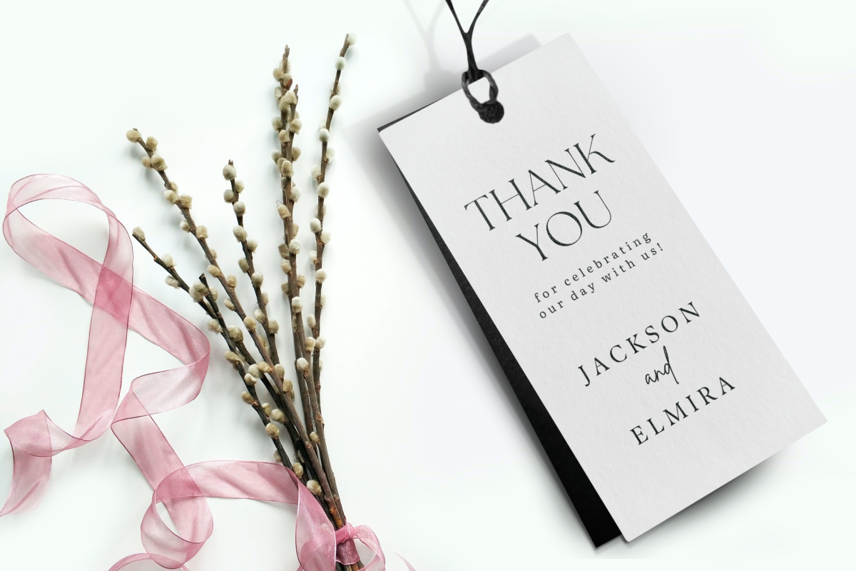 Canva Elegant Wedding Tag Template