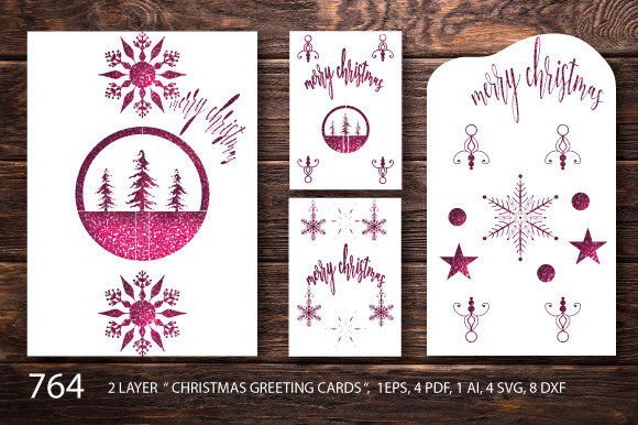 Christmas Greeting Card SVG Bundle 764