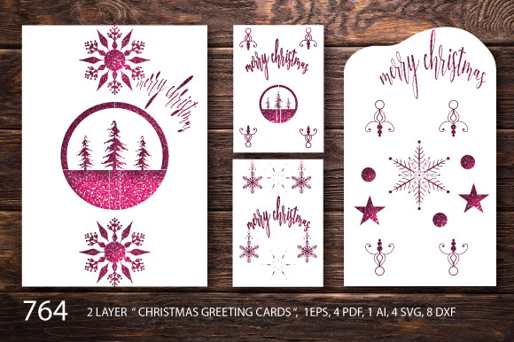 Christmas Greeting Card SVG Bundle 764