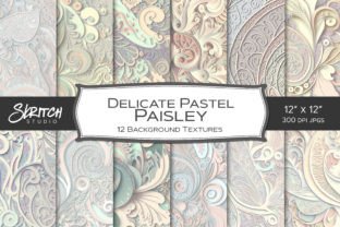 Delicate Pastel Paisley Backgrounds Graphic by skritchstudio · Creative ...