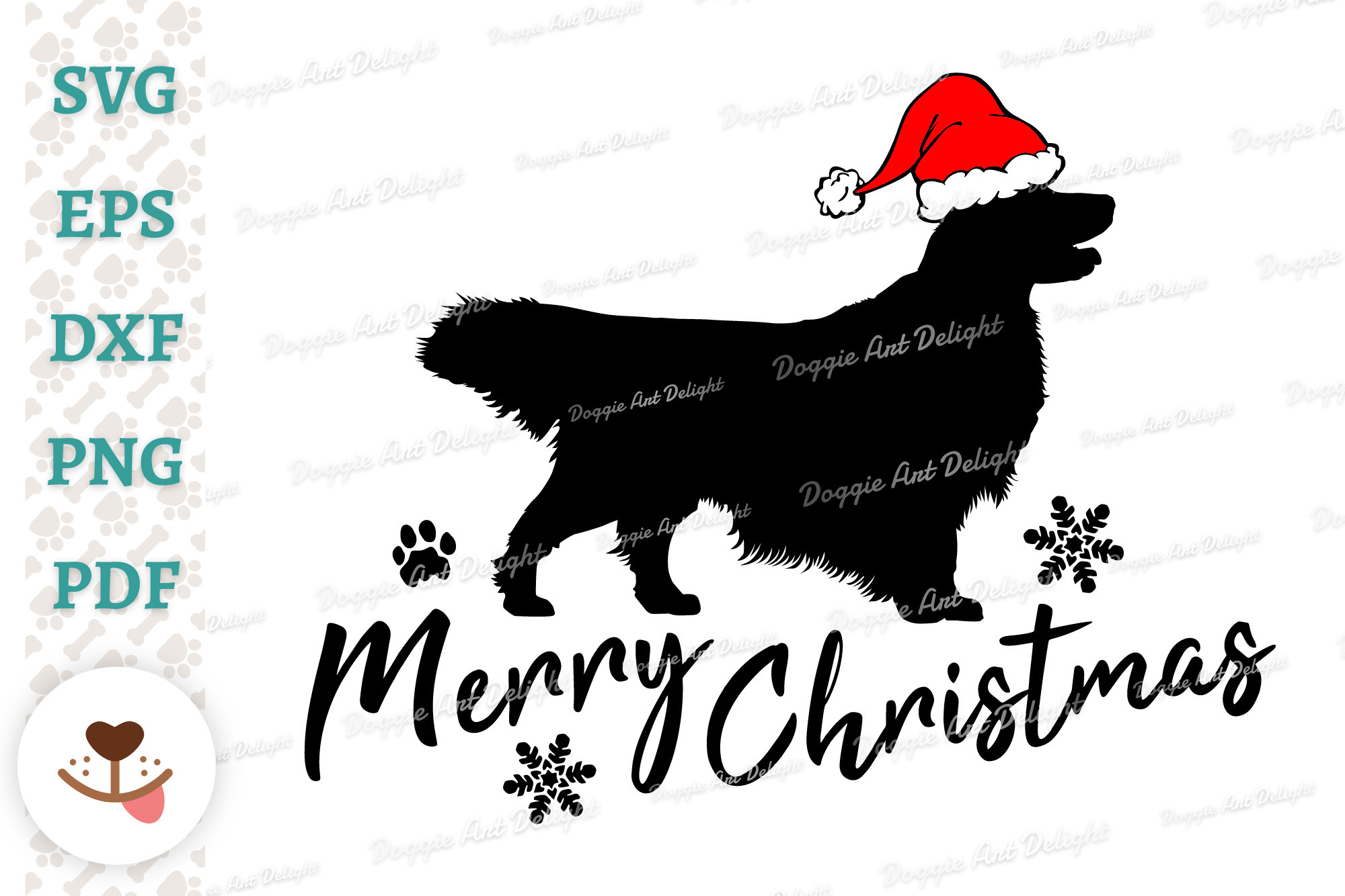 Golden Retriever Christmas Dog Svg Png Graphic by Doggie Art Delight ...