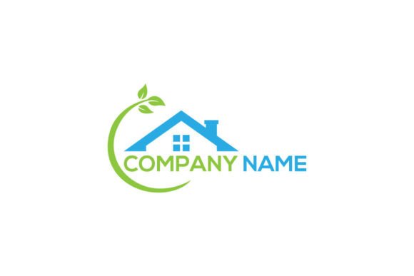 Green Eco Home with Leaf Logo Graphic Logos By billah200masum