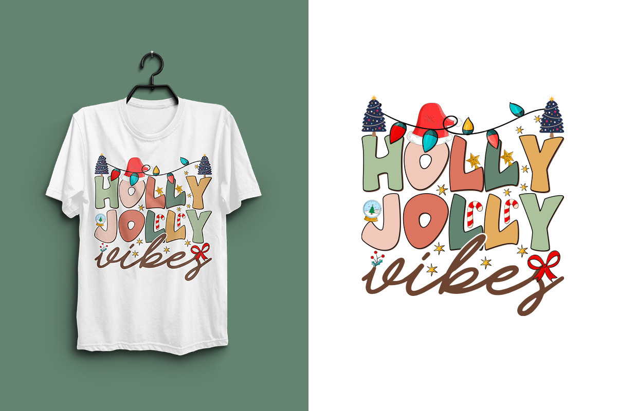 Retro Christmas Groovy T-shirt Design