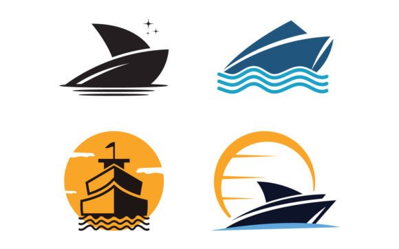 Vector Cruise Ship Logo Icon