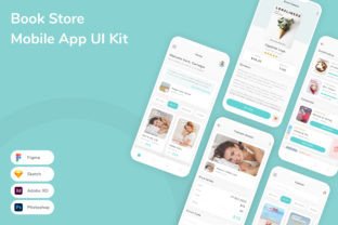 Book Store Mobile App UI Kit Graphic by betush · Creative Fabrica