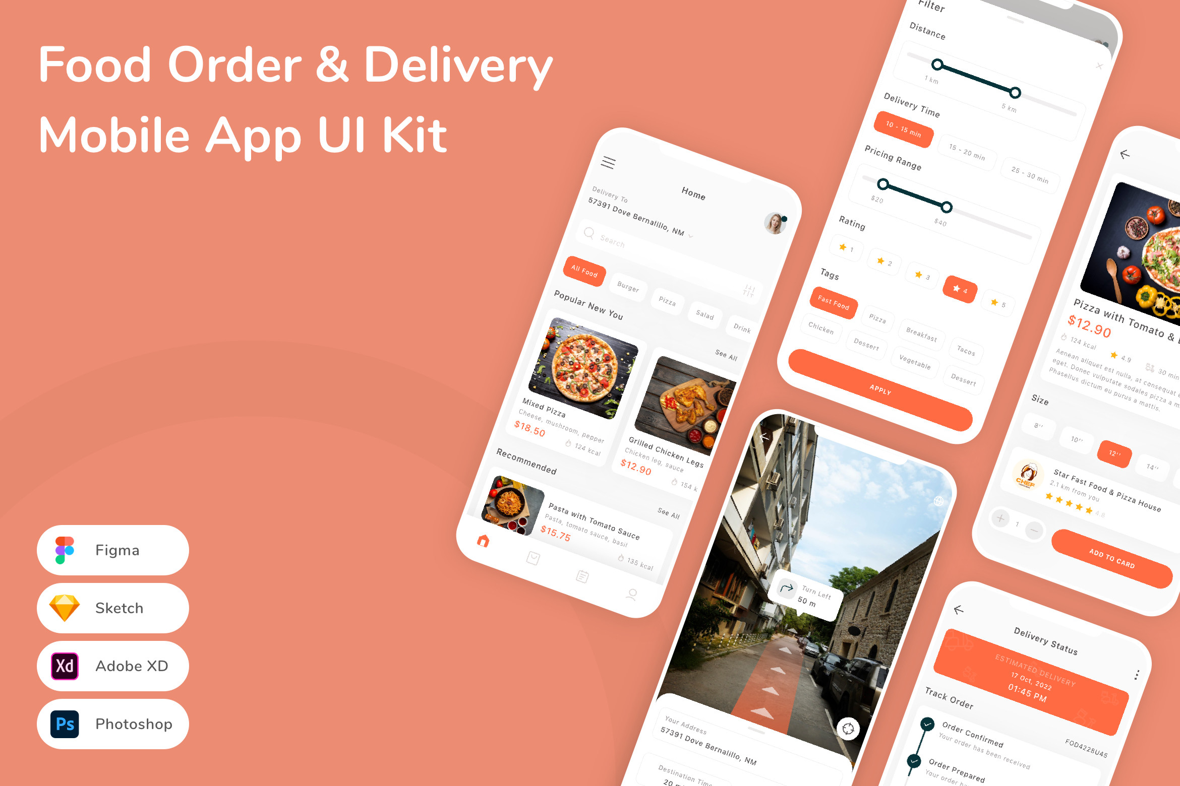 Food Order & Delivery Mobile App UI Kit Graphic by betush · Creative ...