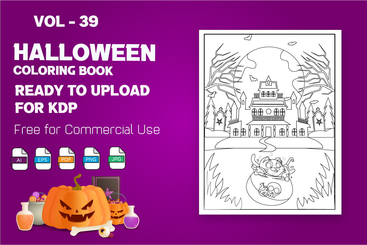Halloween Coloring Pages for KDP Graphic by Homyara's Art Gallery ...