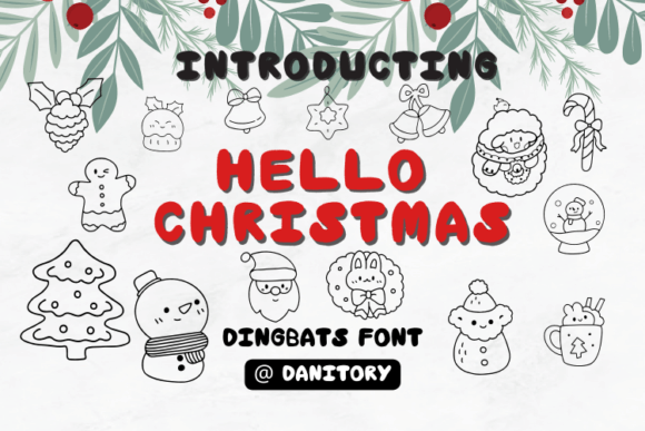 Hello Christmas Dingbats Font By danita.kukkai
