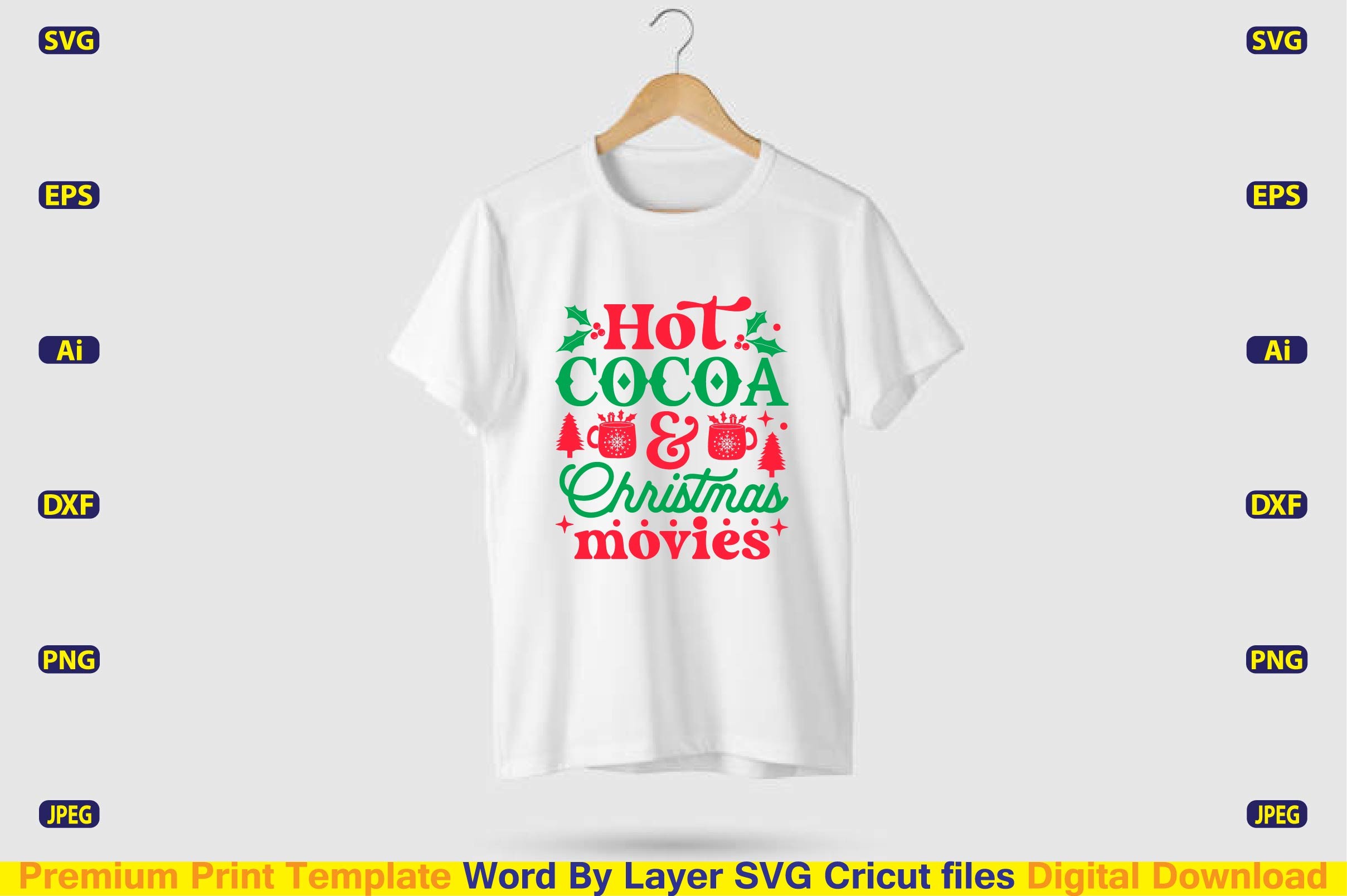 Hot Cocoa & Christmas Movies SVG Graphic by CraftArt24 · Creative Fabrica