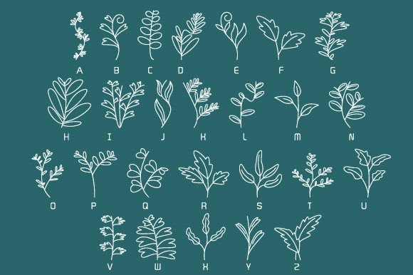 Leavy Leaf Font PNG with transparent background - Preview 1