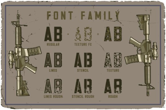 Militarist Font PNG with transparent background - Preview 3