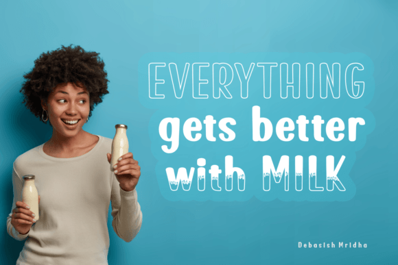 Organic Milk Font PNG with transparent background - Preview 3