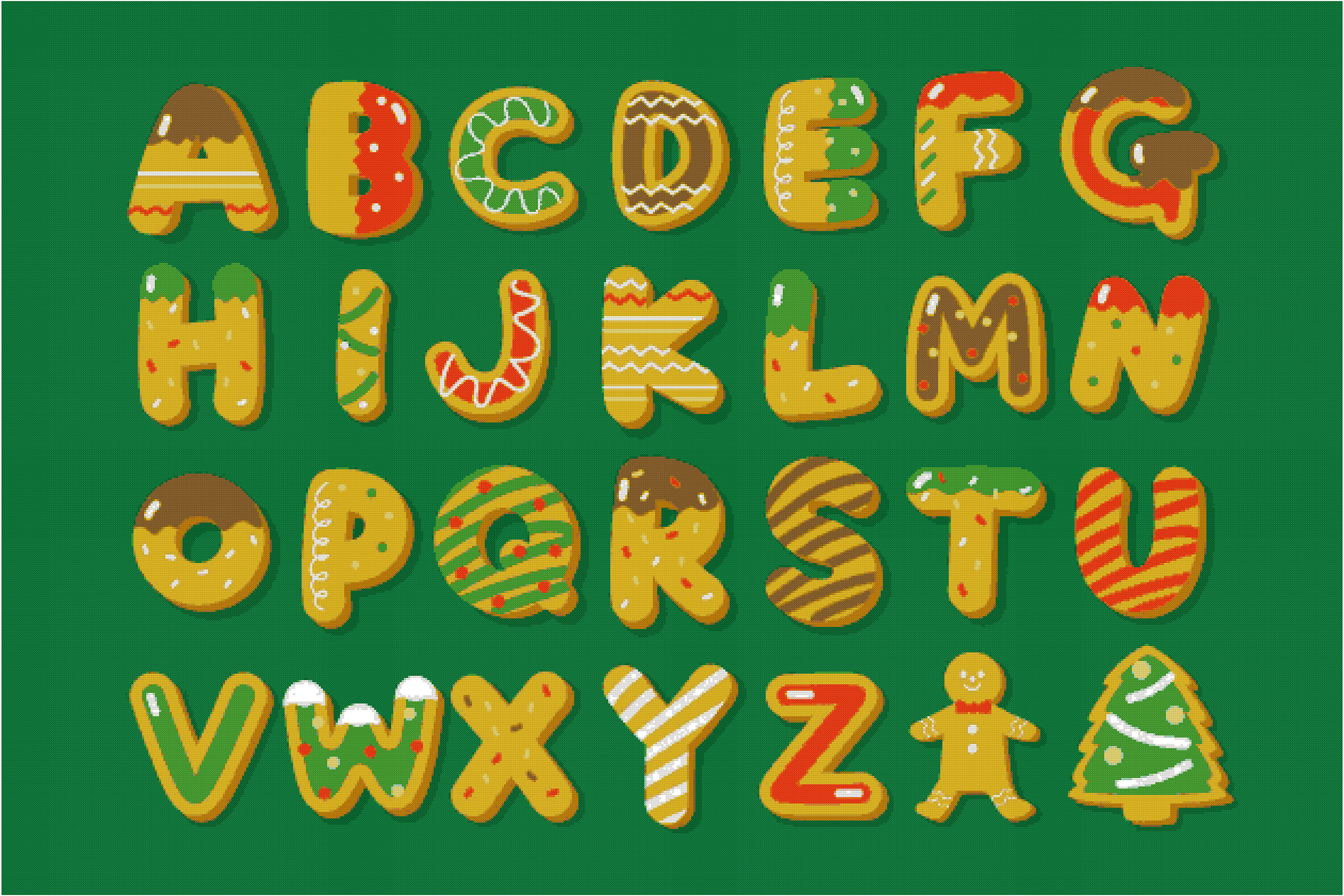 Christmas Alphabe Cross Stitch Patterns