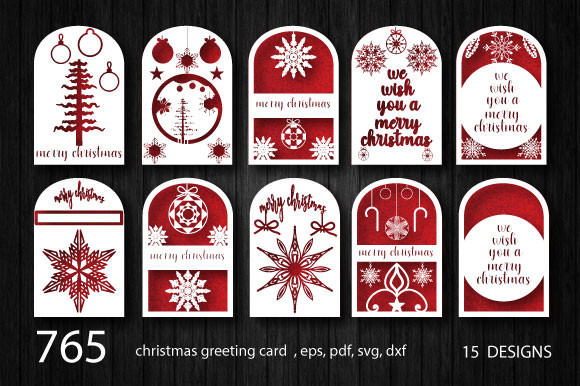 Christmas Greeting Card SVG Bundle 765
