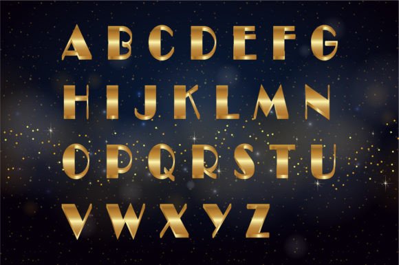 Golden Letters N.001 Font - Preview 1