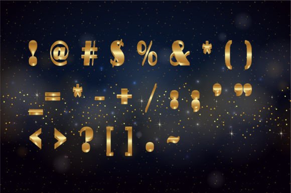 Golden Letters N.001 Font - Preview 4