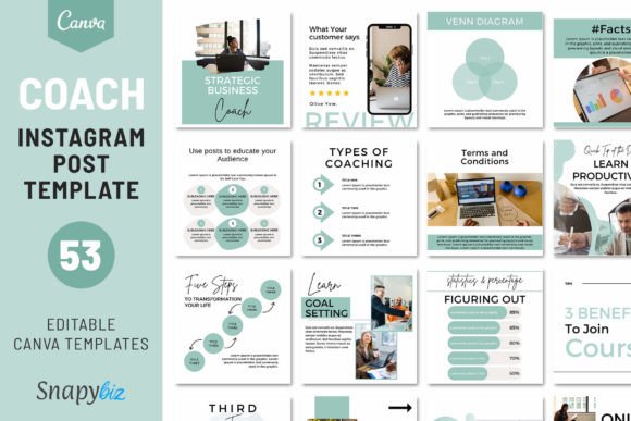 Instagram Coach Template for Business Graphic Social Media Templates By SnapyBiz