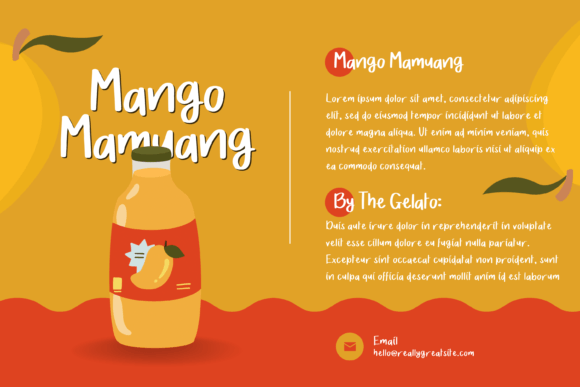 Mango Mamuang Font PNG with transparent background - Preview 3