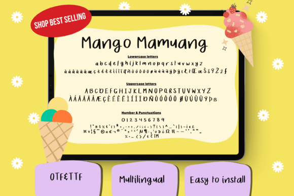 Mango Mamuang Font PNG with transparent background - Preview 1