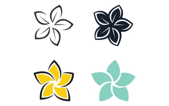 Plumeria Flower Logo Template Vector