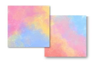 Rainbow Watercolor Digital Paper Bundle Graphic by Ymz Design ...