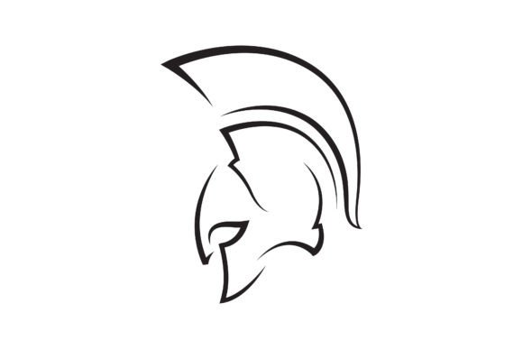 Spartan Helmet Logo Design Template.