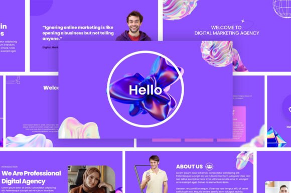 Preview of 34 PPT Digital Marketing Agency Canva marketing presentation template