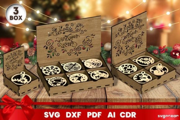 Christmas Box Laser Cut Corte con Láser Por SvgOcean